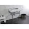Kingston Brass 30 Carrara Marble Console Sink with Brass Legs, Marble WhitePolished Chrome LMS3030MBSQ1 - alternate 2
